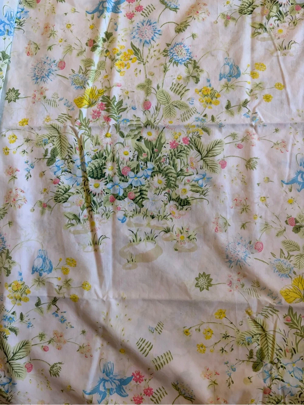 Vintage Bed Sheets Pequot Spring Bouquet Floral Fitted & Flat Full Size EUC